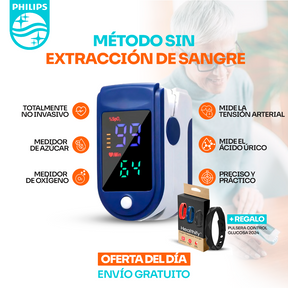 Glucomax Philips - Medidor láser de glucosa en sangre no invasivo de alta precisión - Compra 1 y obtenga 2 HOY! + Regalos